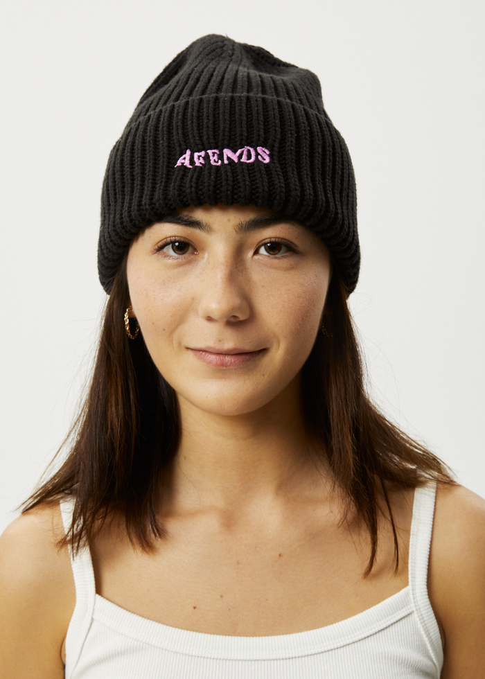 Afends Unisex Day Dream - Ribbed Beanie - Black - Streetwear - Sustainable Fashion
