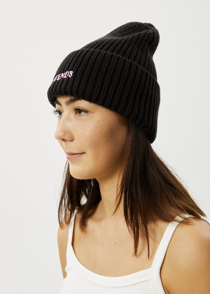 Afends Unisex Day Dream - Ribbed Beanie - Black - Streetwear - Sustainable Fashion