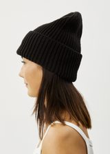 Afends Unisex Day Dream - Ribbed Beanie - Black - Afends unisex day dream   ribbed beanie   black   streetwear   sustainable fashion