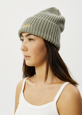 Afends Unisex Day Dream - Ribbed Beanie - Olive - Afends unisex day dream   ribbed beanie   olive   streetwear   sustainable fashion