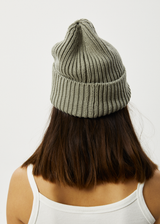 Afends Unisex Day Dream - Ribbed Beanie - Olive - Afends unisex day dream   ribbed beanie   olive   streetwear   sustainable fashion