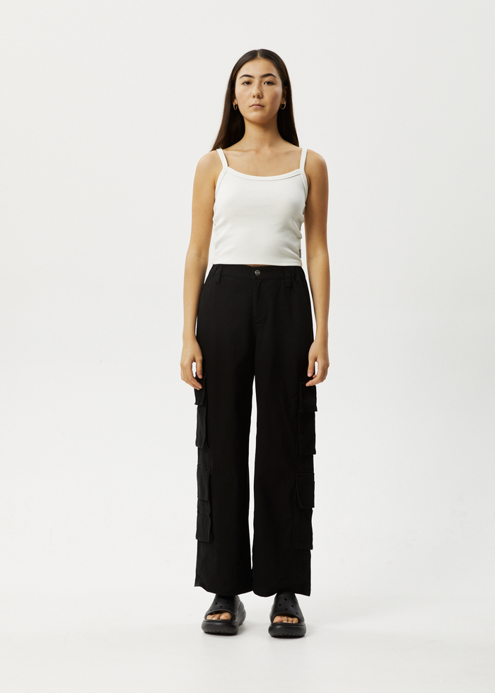 Afends Womens Midnight - Cargo Pants - Black - Streetwear - Sustainable Fashion