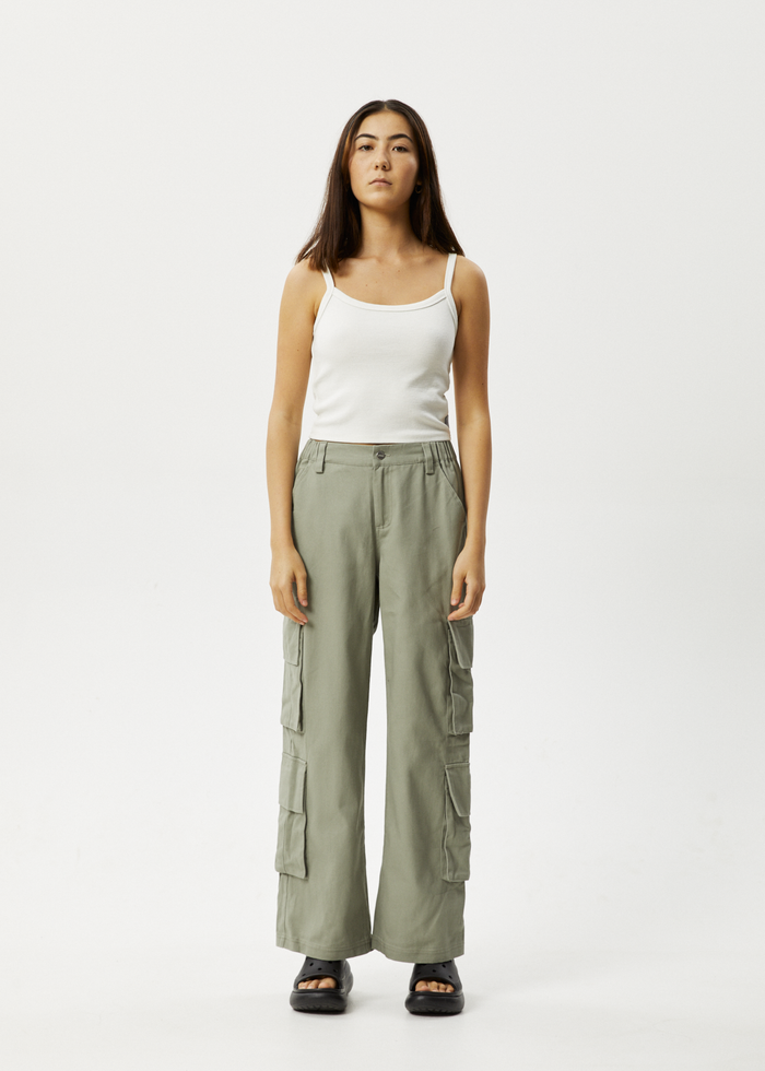 Afends Womens Midnight - Cargo Pants - Olive - Streetwear - Sustainable Fashion