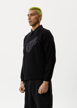 Afends Mens Heritage - Raglan Knitted Crew Neck Jumper - Black - Afends mens heritage   raglan knitted crew neck jumper   black   streetwear   sustainable fashion
