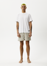 AFENDS Unisex Kali - Boxers - Pistachio Check - Afends unisex kali   boxers   pistachio check   streetwear   sustainable fashion
