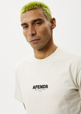 Afends Mens Vinyl - Retro Logo T-Shirt - Moonbeam - Afends mens vinyl   retro logo t shirt   moonbeam   streetwear   sustainable fashion