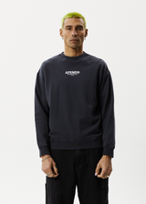 Afends Mens Vinyl - Crew Neck Jumper - Charcoal - Afends mens vinyl   crew neck jumper   charcoal   streetwear   sustainable fashion