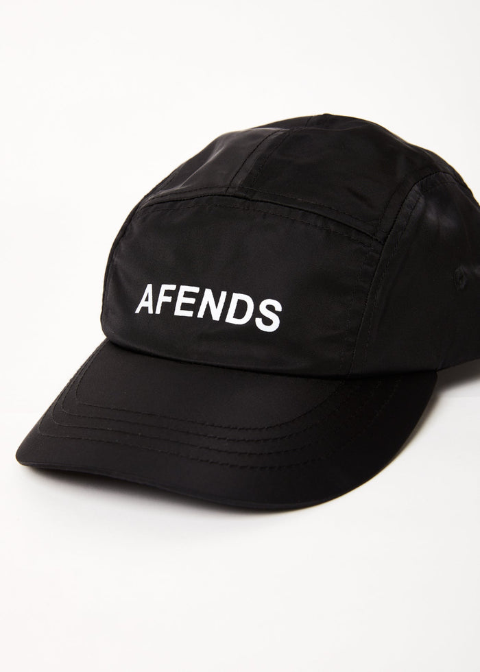 Afends Unisex Pala - Recycled 5 Panel Cap - Black - Streetwear - Sustainable Fashion