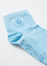 Afends Unisex Happy Hemp - Ankle Socks One Pack - Sky Blue - Afends unisex happy hemp   ankle socks one pack   sky blue   streetwear   sustainable fashion