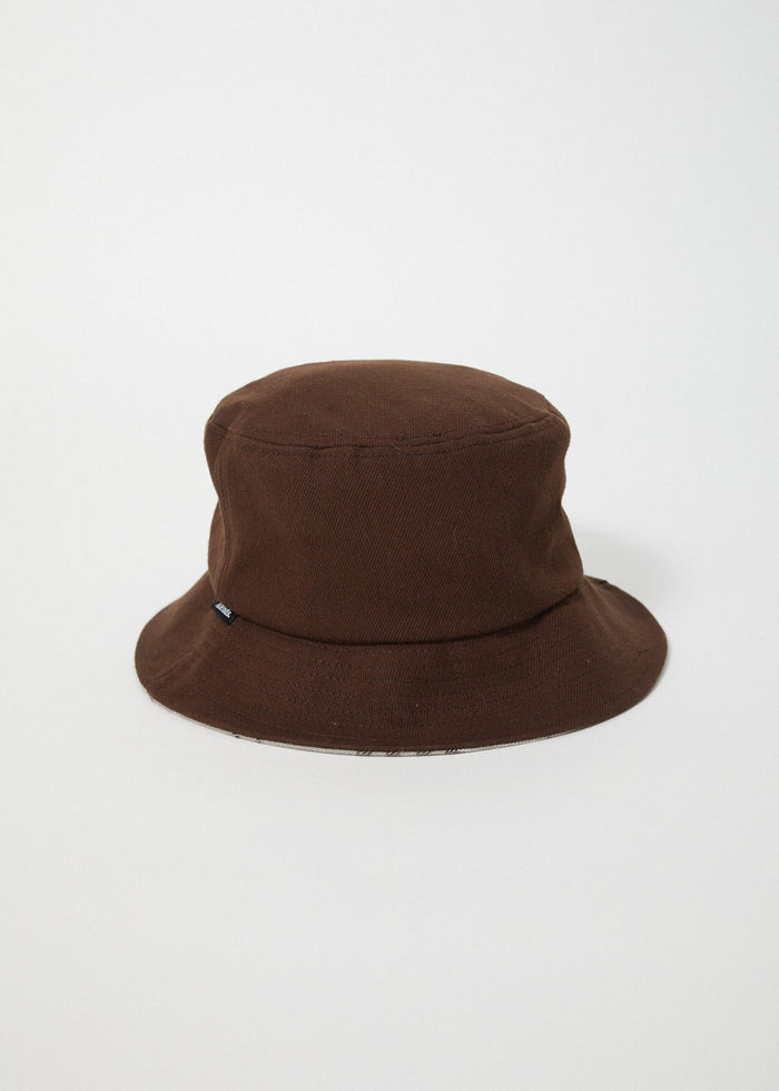 Afends Unisex Richmond - Organic Denim Bucket Hat - Coffee - Streetwear - Sustainable Fashion