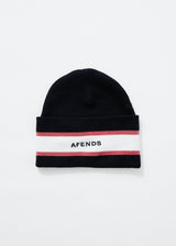 Afends Unisex Campbell  - Recycled Stripe Beanie - Black - Afends unisex campbell    recycled stripe beanie   black   streetwear   sustainable fashion