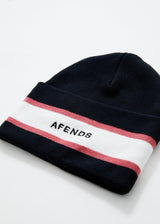 Afends Unisex Campbell  - Recycled Stripe Beanie - Black - Afends unisex campbell    recycled stripe beanie   black   streetwear   sustainable fashion