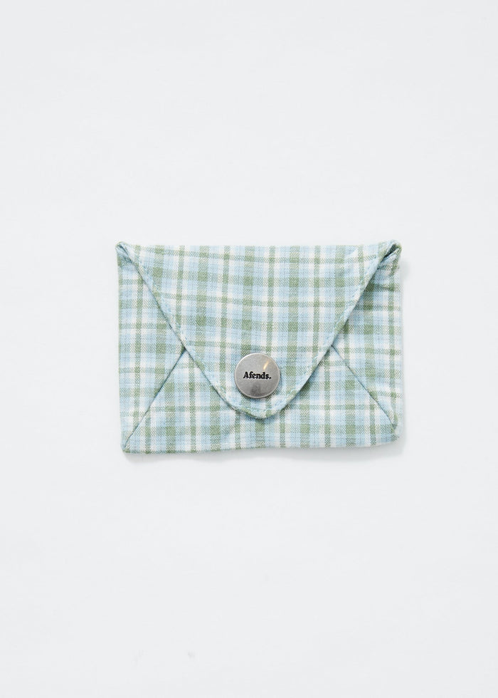 Afends Unisex Holdall - Hemp Check Pouch Wallet - Moss - Streetwear - Sustainable Fashion