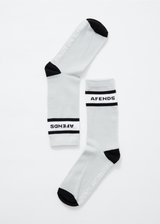 Afends Unisex Campbell - Recycled Crew Socks - Glacier - Afends unisex campbell   recycled crew socks   glacier   streetwear   sustainable fashion