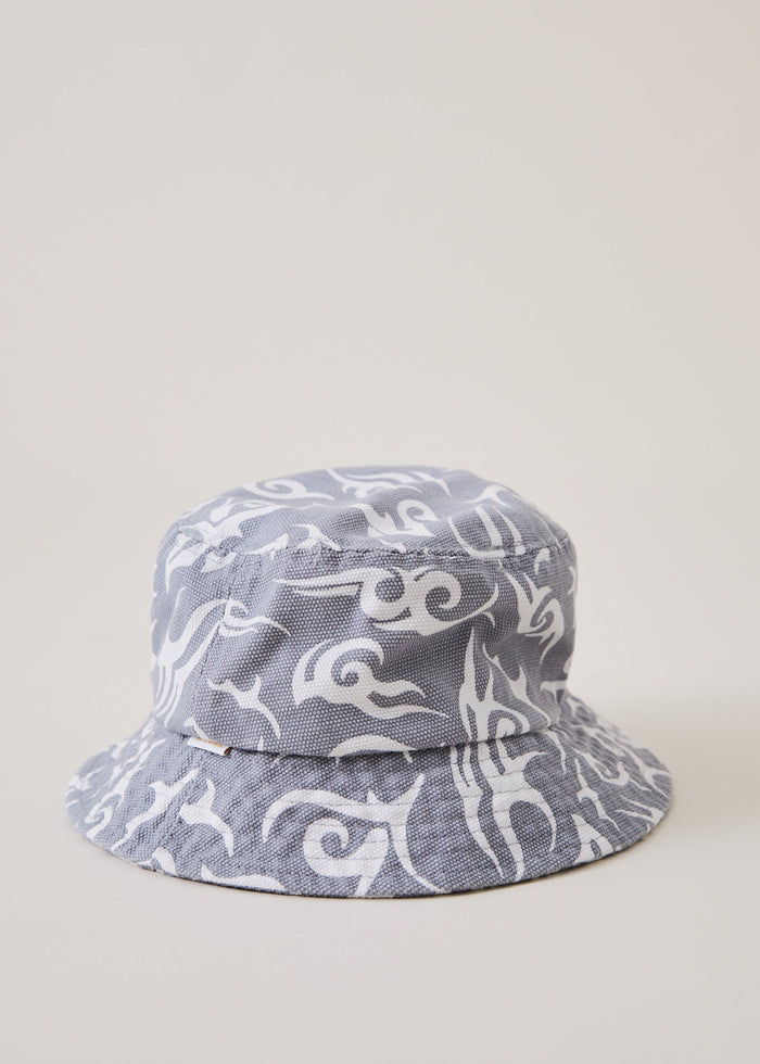 Afends Unisex Tribal - Organic Bucket Hat - Silver - Streetwear - Sustainable Fashion