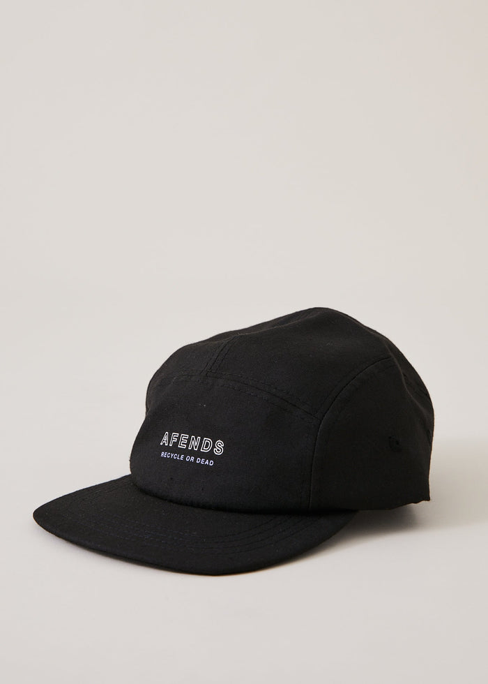 Afends Unisex Misprint - Organic Panelled Cap - Black - Streetwear - Sustainable Fashion