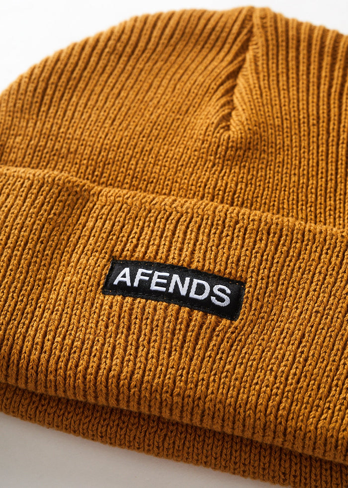 Afends Unisex Home Town - Recycled Beanie - Chestnut - Streetwear - Sustainable Fashion