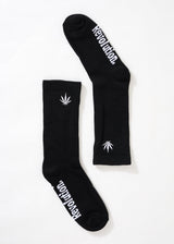 Afends Unisex Happy Hemp - Socks One Pack - Black - Afends unisex happy hemp   socks one pack   black   streetwear   sustainable fashion