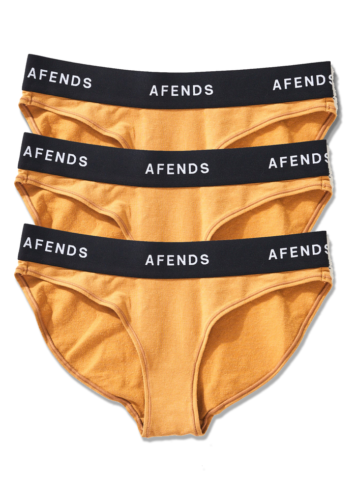 Afends Womens Molly - Hemp Bikini Briefs 3 Pack - Chestnut - Streetwear - Sustainable Fashion