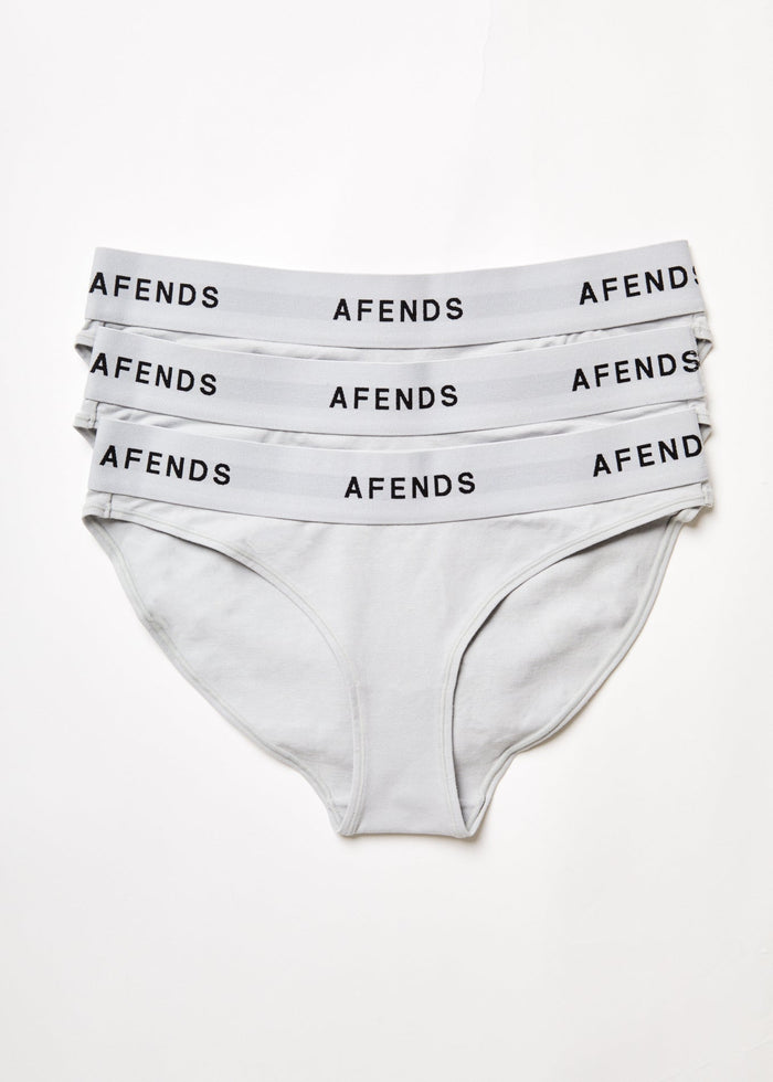Afends Womens Molly - Hemp Bikini Briefs 3 Pack - Smoke - Streetwear - Sustainable Fashion