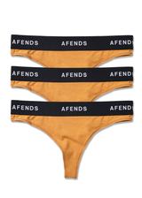 Afends Womens Molly - Hemp G-String Briefs 3 Pack - Chestnut - Afends womens molly   hemp g string briefs 3 pack   chestnut   streetwear   sustainable fashion