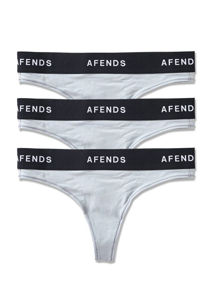 Afends Womens Molly - Hemp G-String Briefs 3 Pack - Shadow - Streetwear - Sustainable Fashion