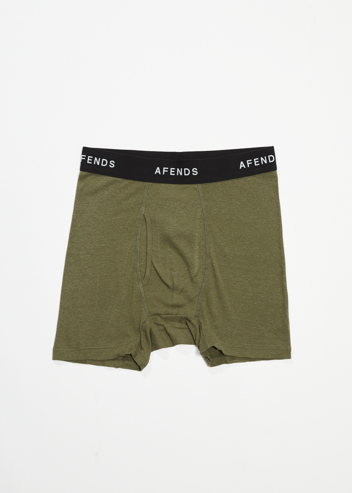 AFENDS Mens Absolute - Hemp Boxer Briefs - Military - Streetwear - Sustainable Fashion