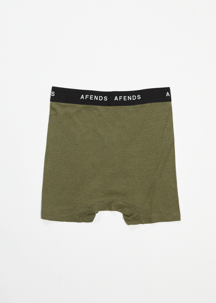 AFENDS Mens Absolute - Hemp Boxer Briefs - Military - Streetwear - Sustainable Fashion