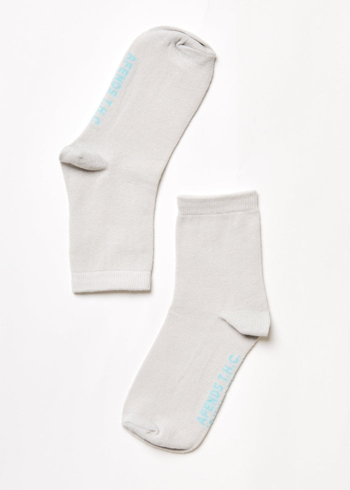 Afends Unisex All Time - Hemp Crew Socks - Shadow - Streetwear - Sustainable Fashion