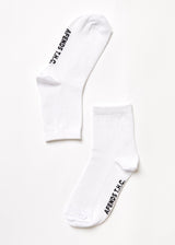 Afends Unisex All Time - Hemp Crew Socks - White - Afends unisex all time   hemp crew socks   white   streetwear   sustainable fashion