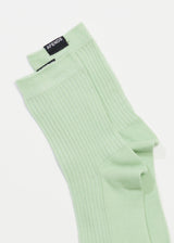 Afends Unisex The Essential - Hemp Ribbed Crew Socks - Pistachio - Afends unisex the essential   hemp ribbed crew socks   pistachio   streetwear   sustainable fashion