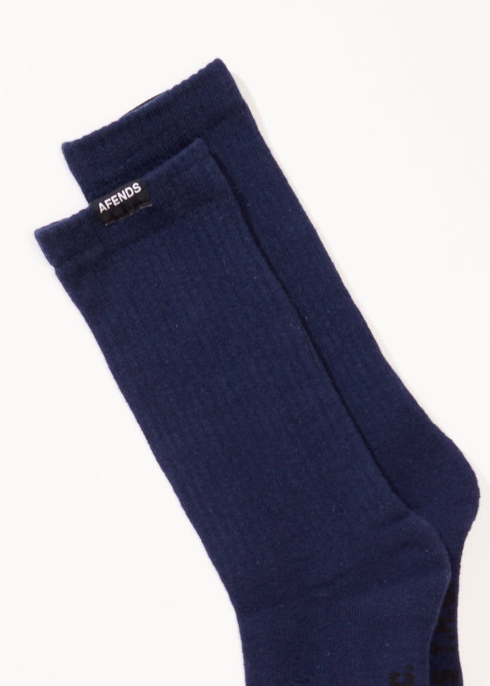 Afends Mens Everyday - Hemp Socks One Pack - Navy - Streetwear - Sustainable Fashion