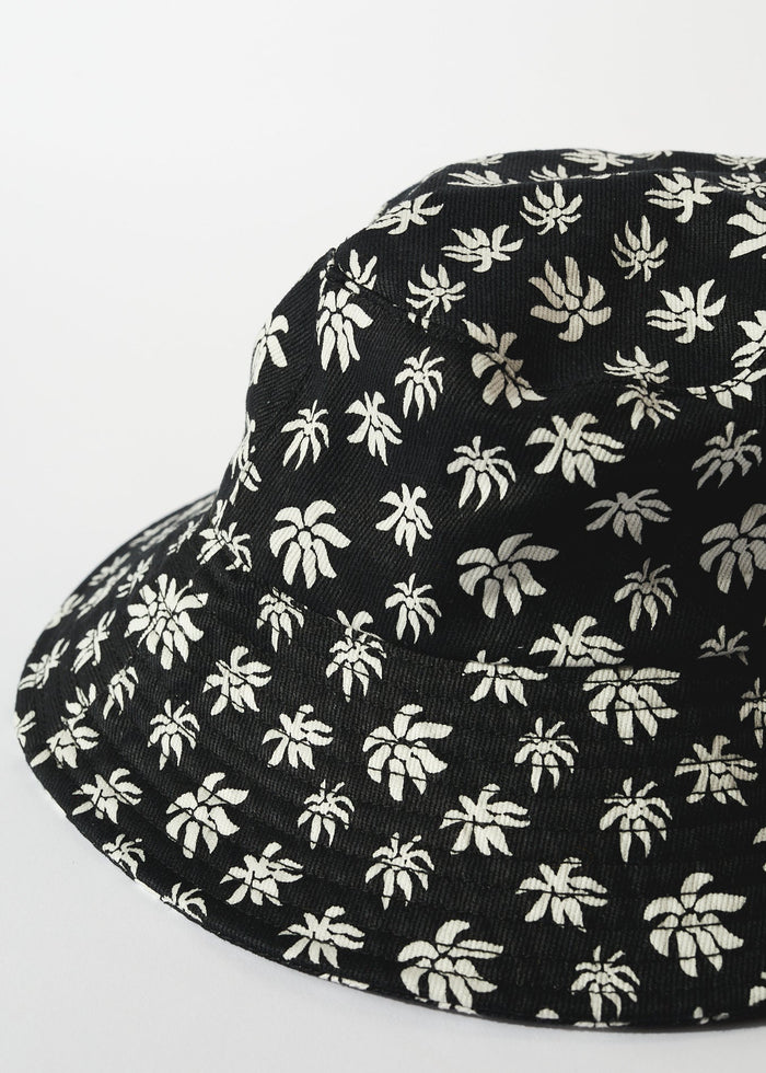 Afends Unisex Pascale - Hemp Wide Brim Bucket Hat - Black - Streetwear - Sustainable Fashion