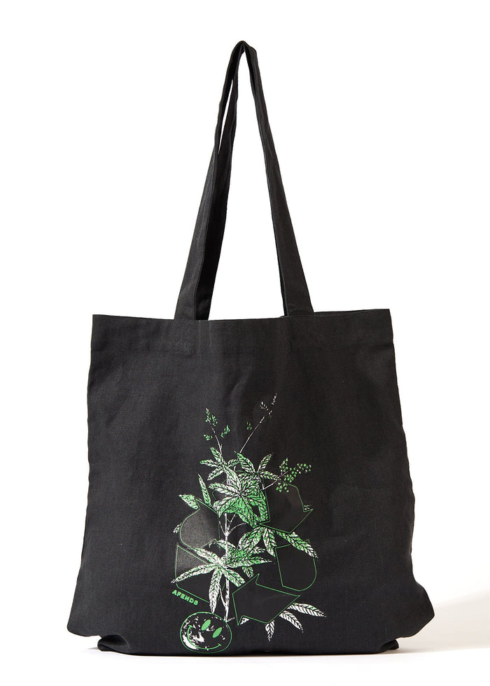 Afends Unisex Build It - Hemp Tote Bag - Charcoal - Streetwear - Sustainable Fashion