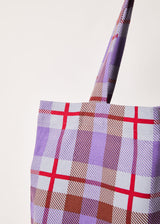 Afends Unisex Colby - Hemp Check Tote Bag - Plum - Afends unisex colby   hemp check tote bag   plum   streetwear   sustainable fashion