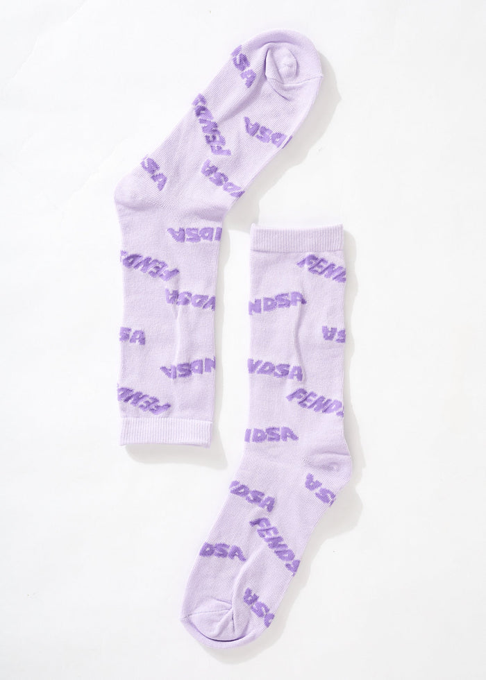 Afends Unisex Naughty - Recycled Crew Socks - Tulip - Streetwear - Sustainable Fashion