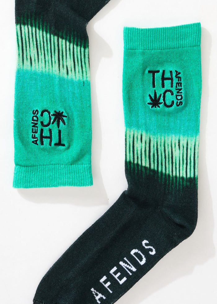Afends Unisex Homebound - Hemp Crew Socks - Mint - Streetwear - Sustainable Fashion
