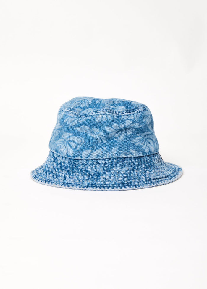 Afends Unisex Billie - Hemp Denim Floral Bucket Hat - Floral Blue - Streetwear - Sustainable Fashion