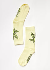 Afends Unisex Coasting - Hemp Crew Socks - Citron - Afends unisex coasting   hemp crew socks   citron   streetwear   sustainable fashion