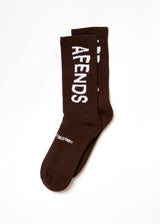 Afends Unisex Spaced Out - Recycled Crew Socks - Coffee - Afends unisex spaced out   recycled crew socks   coffee   streetwear   sustainable fashion