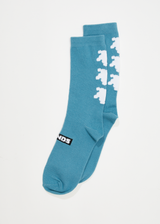 Afends Unisex Polar - Recycled Crew Socks - Dark Teal - Afends unisex polar   recycled crew socks   dark teal   streetwear   sustainable fashion