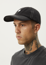 Afends Mens Core - Recycled Six Panel Cap - Black - Afends mens core   recycled six panel cap   black   streetwear   sustainable fashion