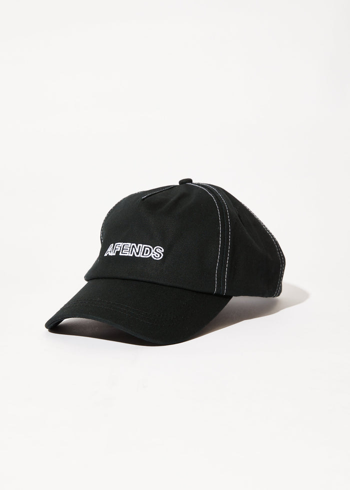 Afends Mens Outline - Recycled Trucker Cap - Black - Streetwear - Sustainable Fashion