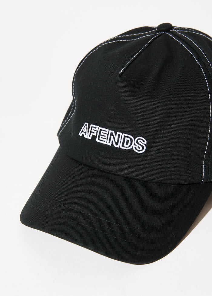 Afends Mens Outline - Recycled Trucker Cap - Black - Streetwear - Sustainable Fashion