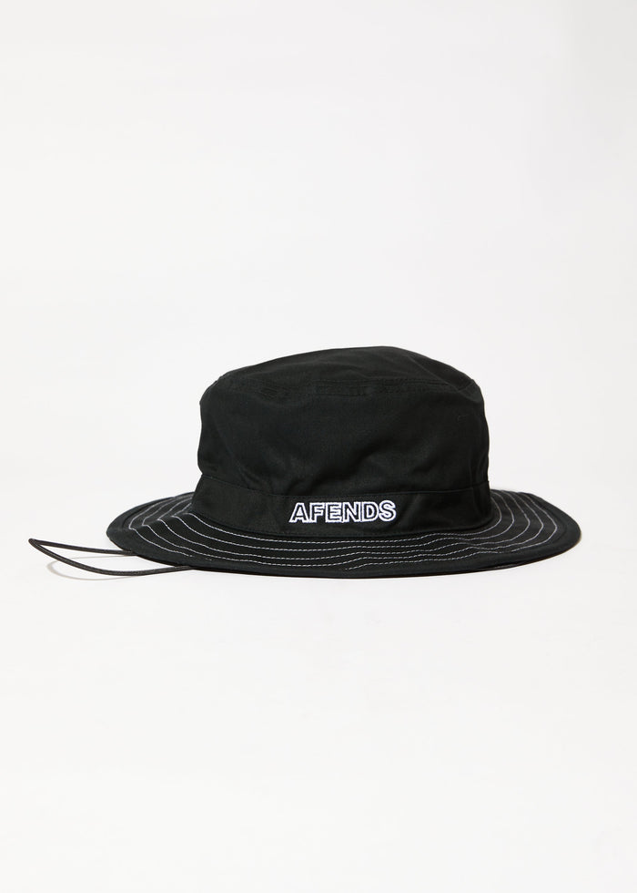 Afends Mens Outline - Recycled Bucket Hat - Black - Streetwear - Sustainable Fashion