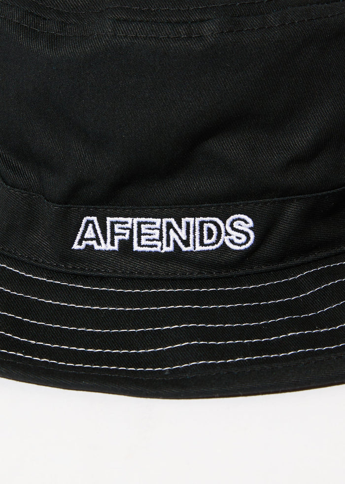 Afends Mens Outline - Recycled Bucket Hat - Black - Streetwear - Sustainable Fashion