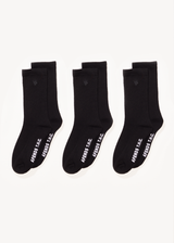 Afends Mens Flame - Socks Three Pack - Black - Afends mens flame   socks three pack   black   streetwear   sustainable fashion