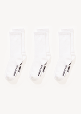 Afends Mens Flame - Socks Three Pack - White - Afends mens flame   socks three pack   white   streetwear   sustainable fashion