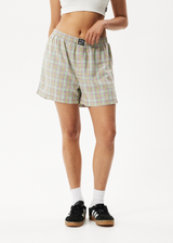 Afends Unisex Kali - Boxers - Pistachio Check - Afends unisex kali   boxers   pistachio check   streetwear   sustainable fashion