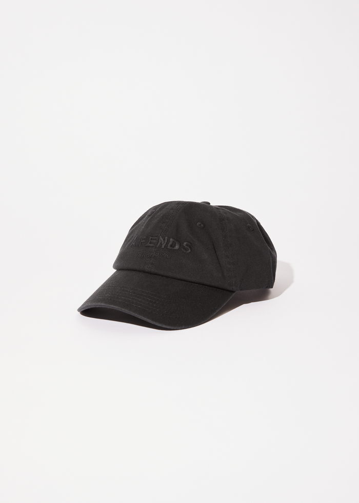 Afends Mens Questions -  Six Panel Cap - Washed Black - Streetwear - Sustainable Fashion